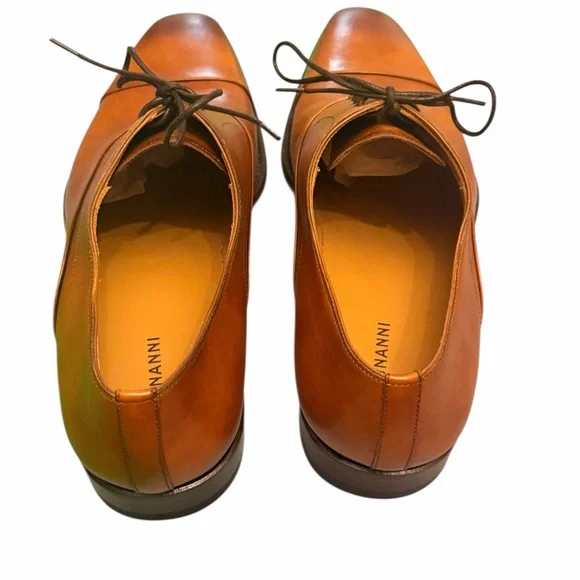 Magnanni Brown Leather Cap-Toe Oxford Dress Shoes Size 9.5 M Spain Luxury - Picture 3 of 6